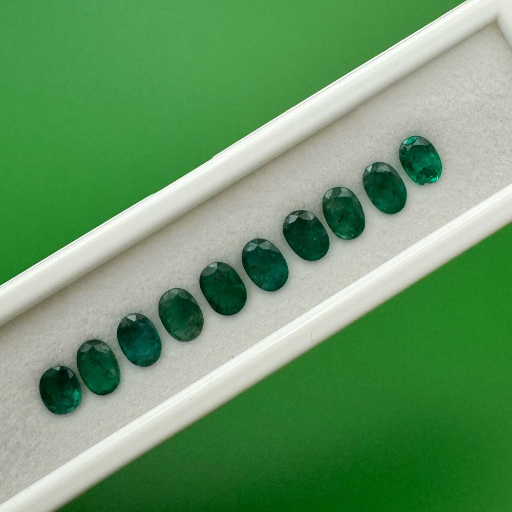 10 Pcs Natural Emeralds Oval 6x4 Loose Gemstones Jewelry Making May Birthstone